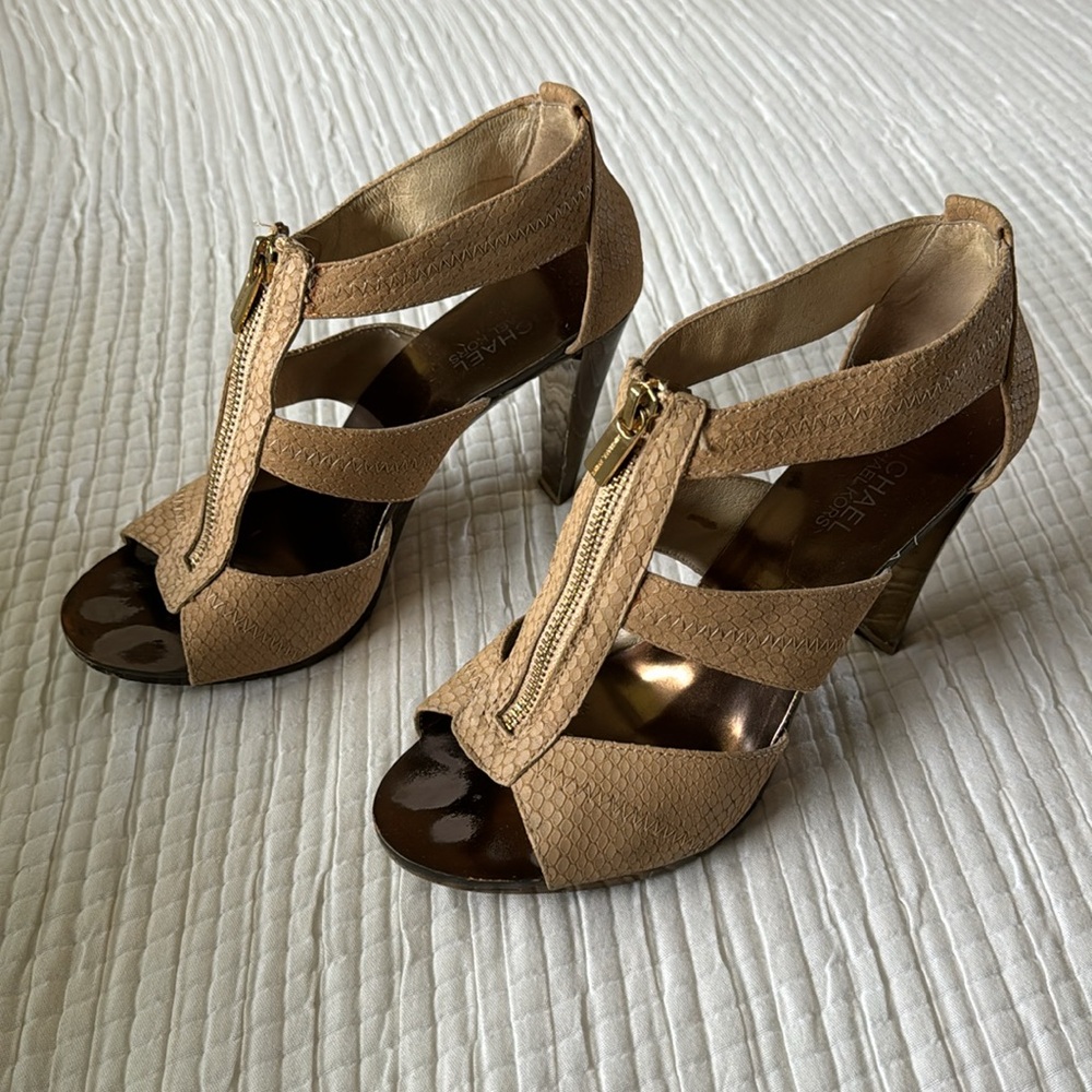 Michael Kors Gold Heels with Elegant Strappy Design